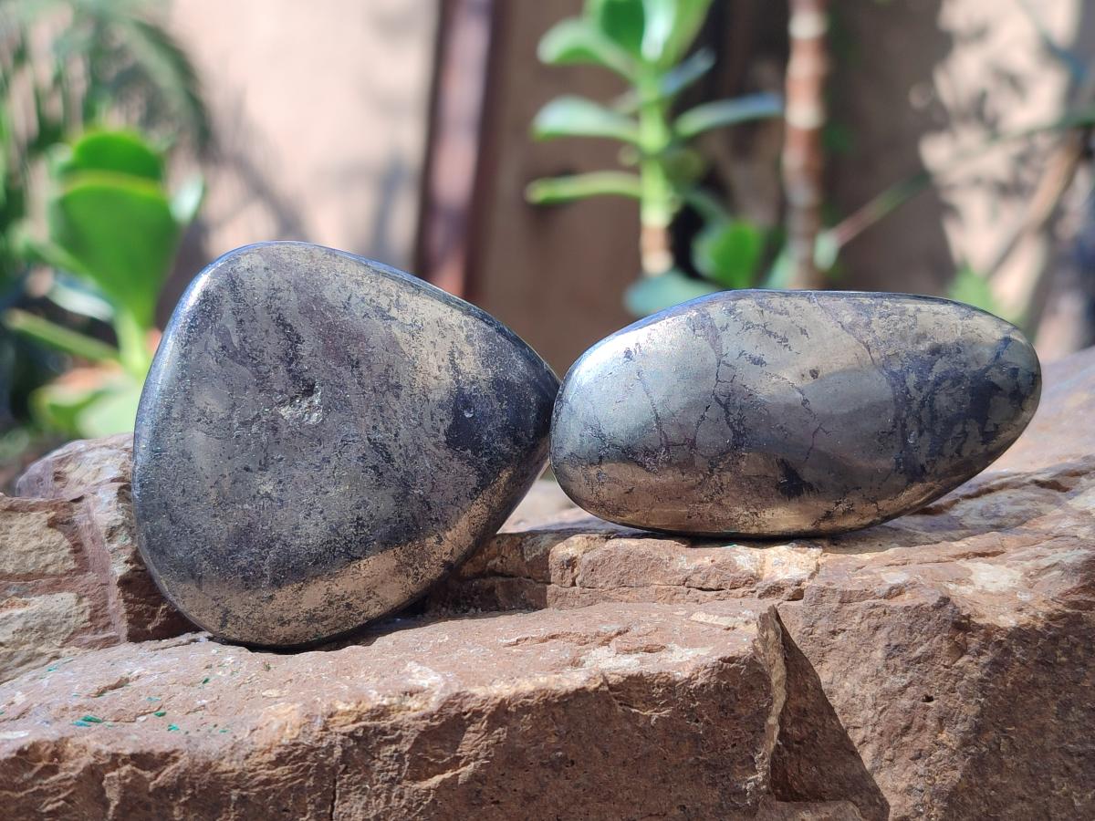 Polished Basalt Pharaoh Stone Free Forms x 12 From Iron Duke Mine, Zimbabwe - Toprock Gemstones and Minerals 