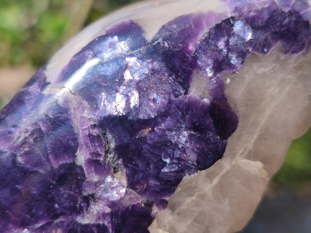 Polished One Side Lithium Silver Leaf Lepidolite Specimens x 4 From Zimbabwe - Toprock Gemstones and Minerals 