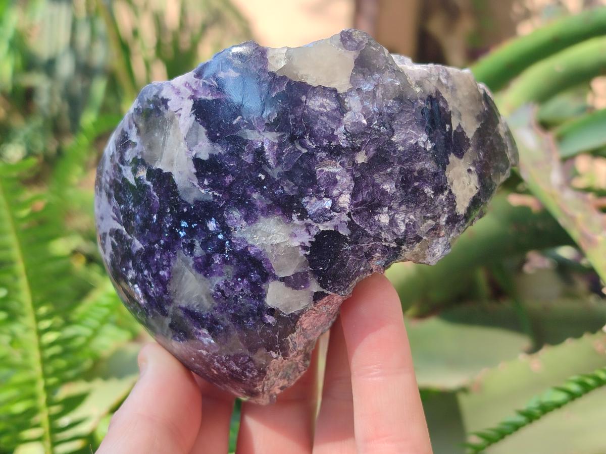 Polished One Side Lithium Silver Leaf Lepidolite Specimens x 4 From Zimbabwe - Toprock Gemstones and Minerals 