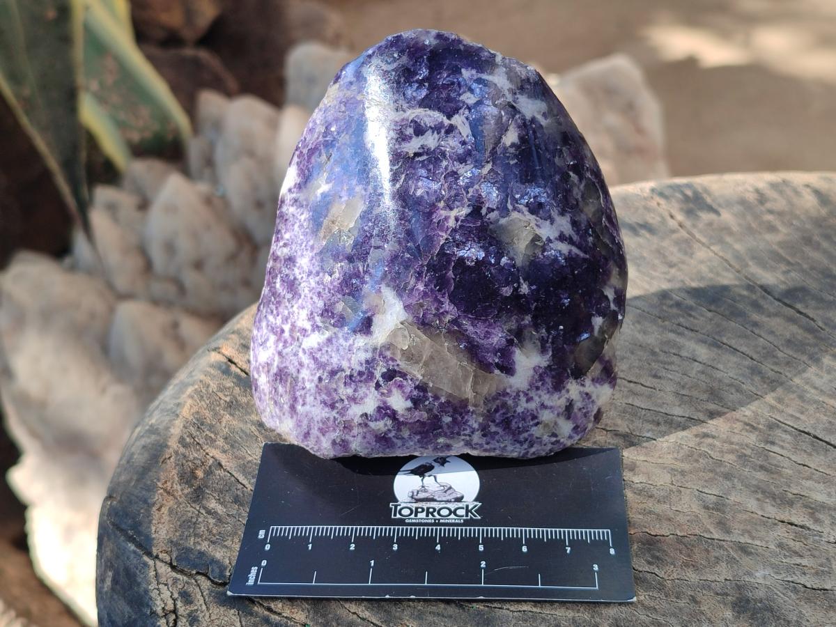 Polished One Side Lithium Silver Leaf Lepidolite Specimens x 4 From Zimbabwe - Toprock Gemstones and Minerals 