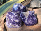 Polished One Side Lithium Silver Leaf Lepidolite Specimens x 4 From Zimbabwe - Toprock Gemstones and Minerals 