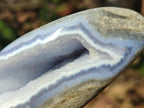 Polished and Natural Blue Lace Agate Standing Display Pieces x 6 From Nsanje, Malawi - Toprock Gemstones and Minerals 