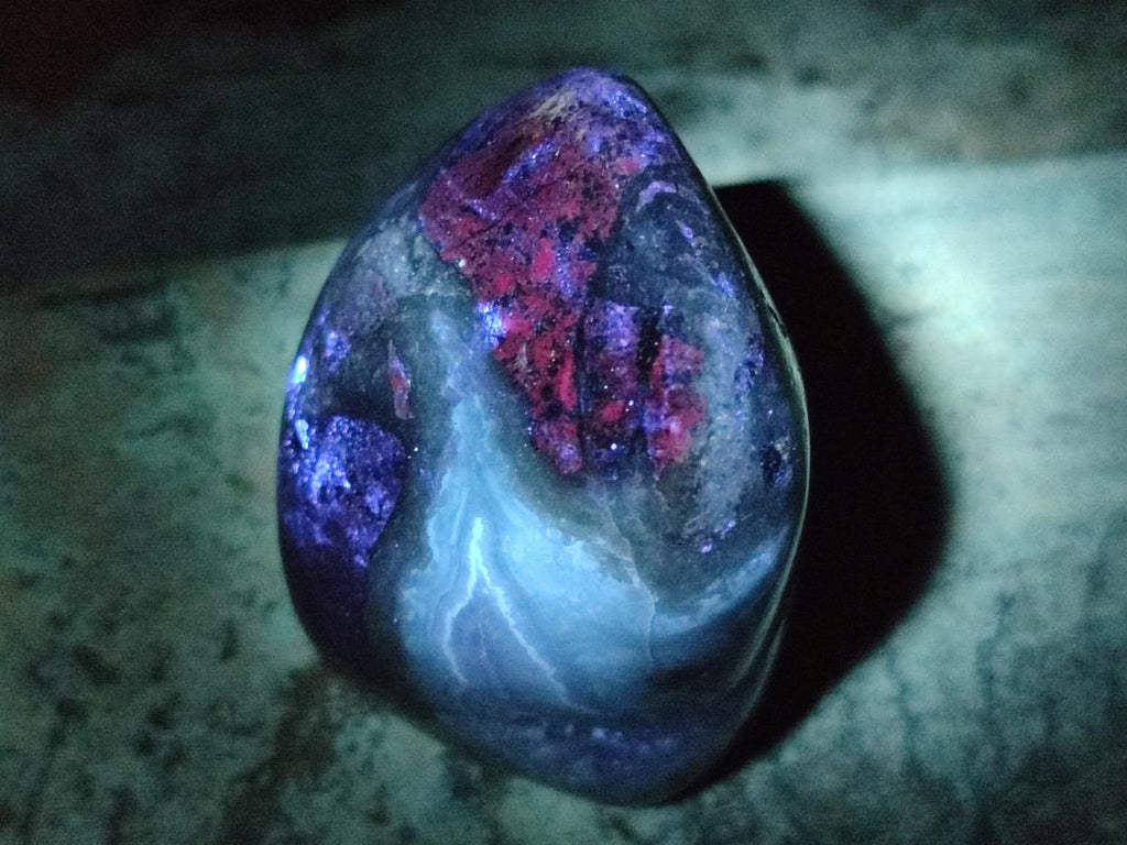Polished and Natural Blue Lace Agate Standing Display Pieces x 6 From Nsanje, Malawi - Toprock Gemstones and Minerals 