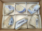 Polished and Natural Blue Lace Agate Standing Display Pieces x 6 From Nsanje, Malawi - Toprock Gemstones and Minerals 
