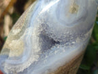 Polished and Natural Blue Lace Agate Standing Display Pieces x 6 From Nsanje, Malawi - Toprock Gemstones and Minerals 