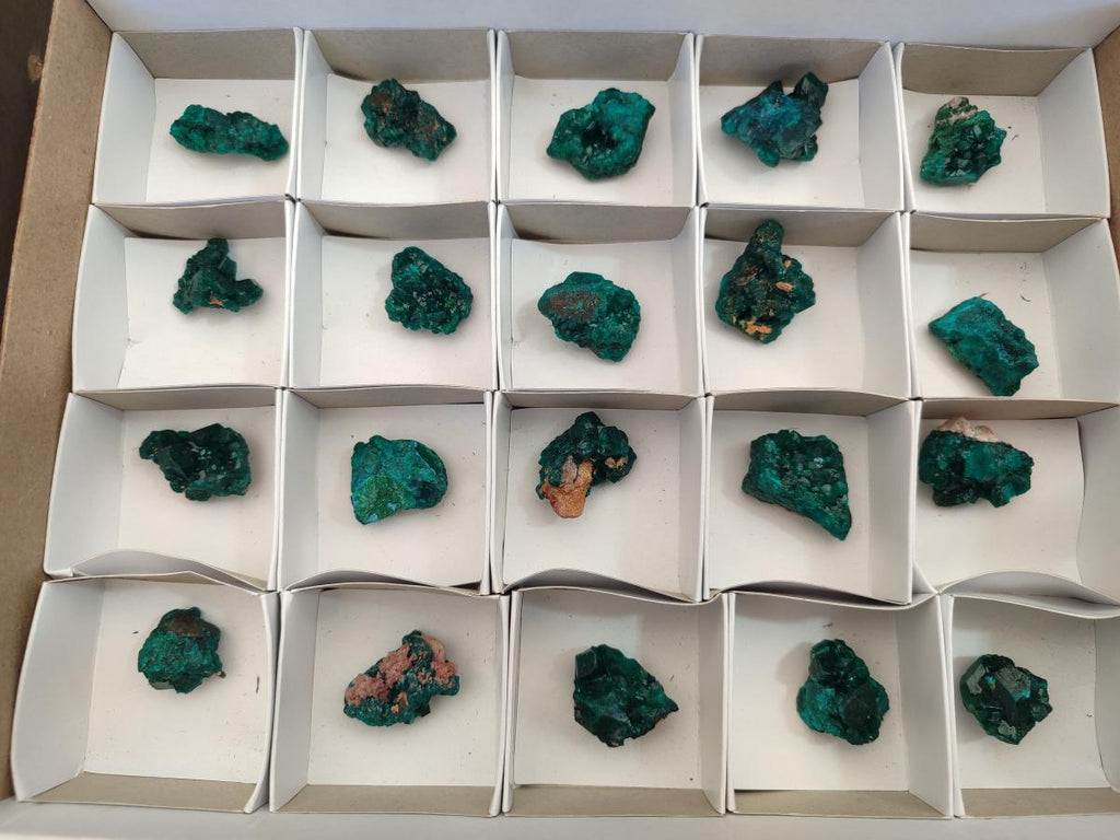 Natural Dioptase Specimens on Dolomite Matrix x 20 From Tantara Mine, Congo - Toprock Gemstones and Minerals 