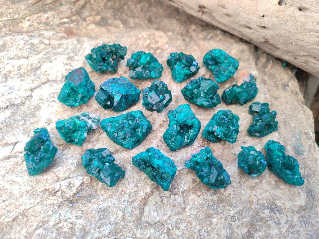 Natural Dioptase Specimens on Dolomite Matrix x 20 From Tantara Mine, Congo - Toprock Gemstones and Minerals 