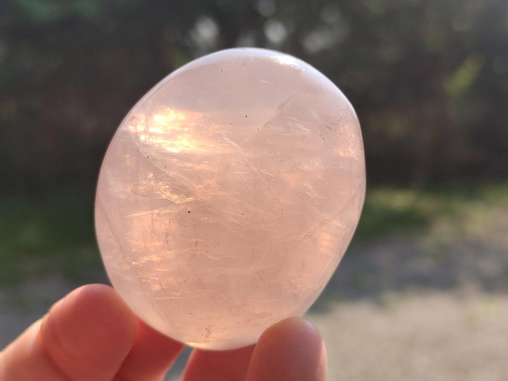 Polished Gemmy Rose Quartz Palm Stones x 24 From Madagascar - Toprock Gemstones and Minerals 