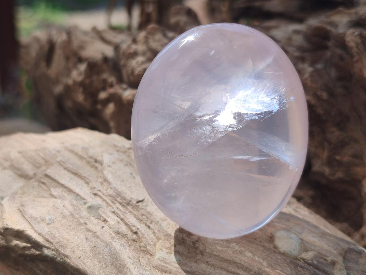 Polished Gemmy Rose Quartz Palm Stones x 24 From Madagascar - Toprock Gemstones and Minerals 