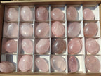 Polished Gemmy Rose Quartz Palm Stones x 24 From Madagascar - Toprock Gemstones and Minerals 
