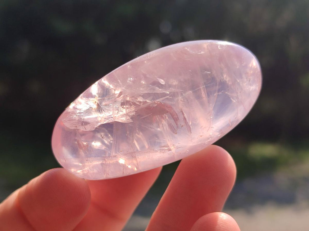 Polished Gemmy Rose Quartz Palm Stones x 24 From Madagascar - Toprock Gemstones and Minerals 