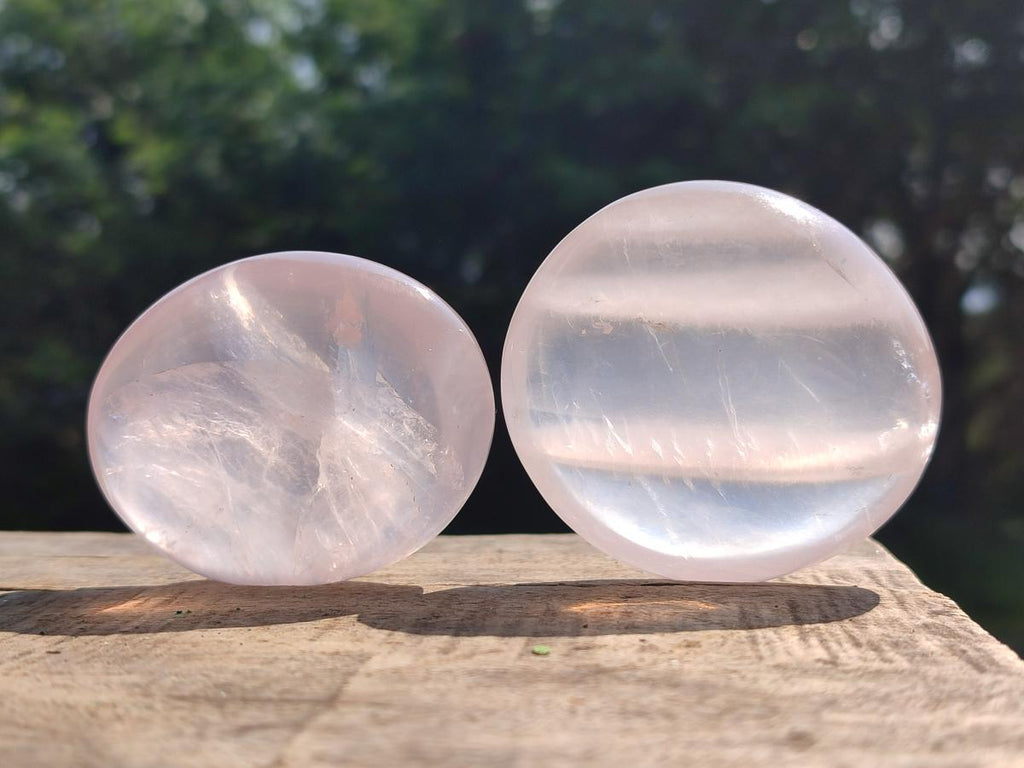 Polished Gemmy Rose Quartz Palm Stones x 24 From Madagascar - Toprock Gemstones and Minerals 
