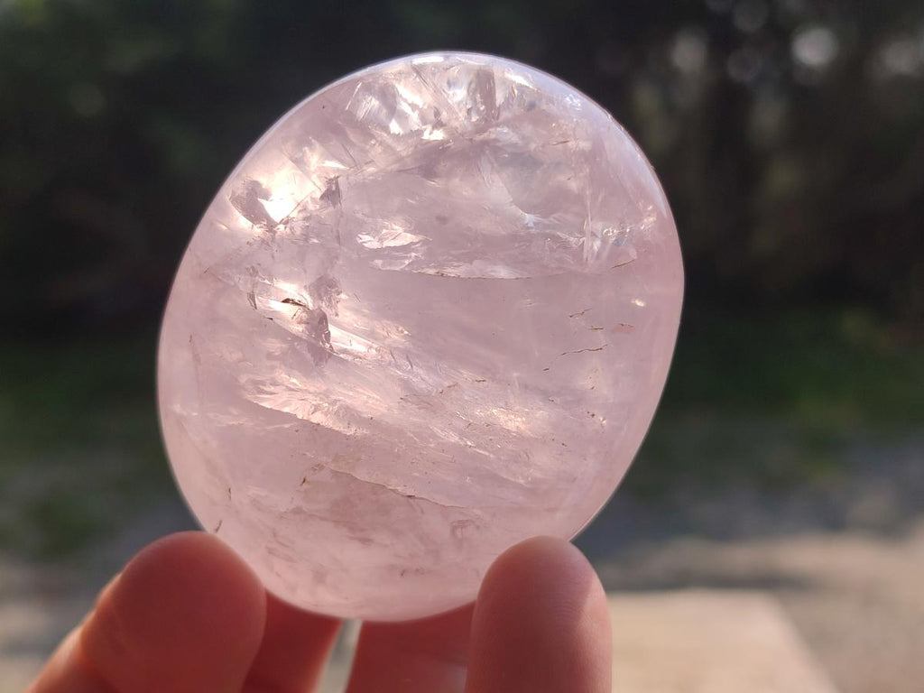 Polished Gemmy Rose Quartz Palm Stones x 24 From Madagascar - Toprock Gemstones and Minerals 