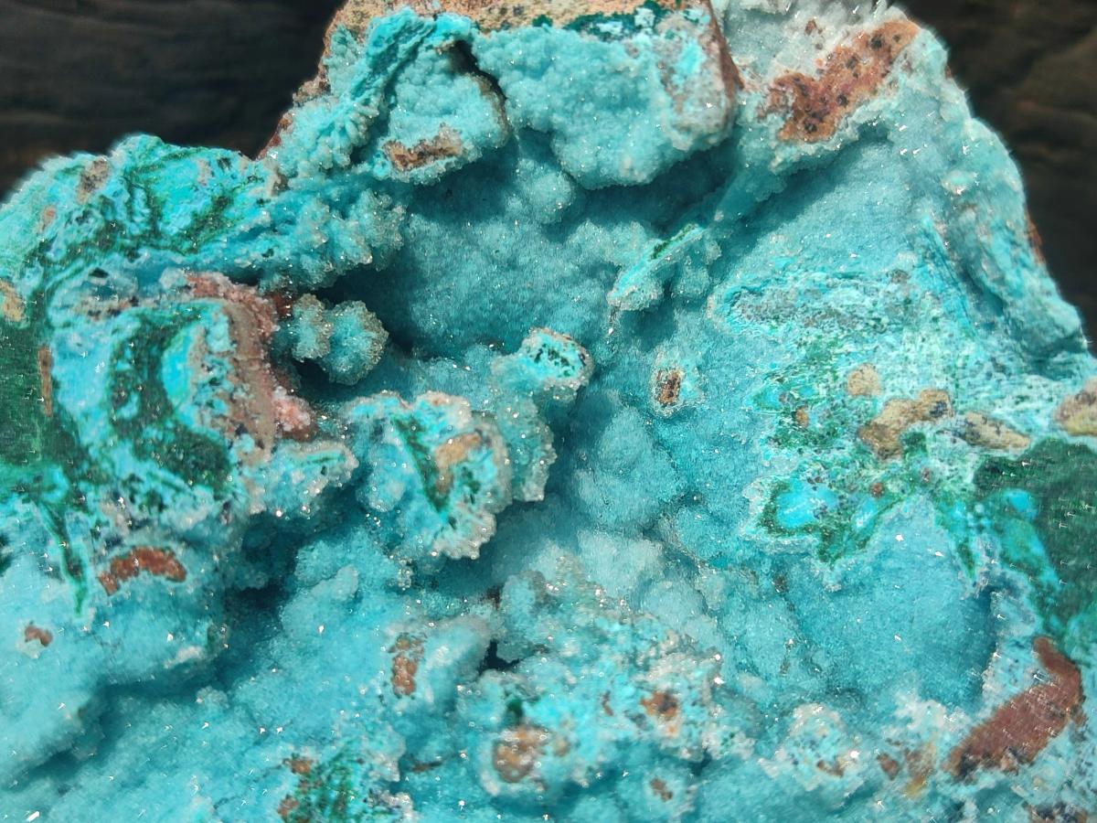 Natural Drusy Coated Chrysocolla with Malachite Specimens x 4 From Lupoto Mine, Congo - Toprock Gemstones and Minerals 