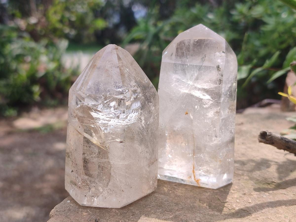Polished Clear Quartz Crystals x 6 From Madagascar - Toprock Gemstones and Minerals 