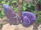 Polished Lepidolite Standing Display Pieces x 2 From Zimbabwe - Toprock Gemstones and Minerals 