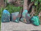 Polished Shattuckite Free Forms with Malachite x 6 From Kaokoveld, Namibia - Toprock Gemstones and Minerals 