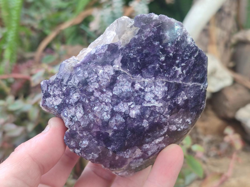 Polished One Side Lithium Silver Leaf Lepidolite Specimens x 6 From Zimbabwe - Toprock Gemstones and Minerals 