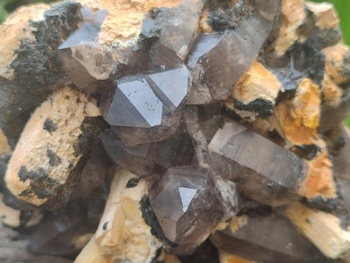 Natural Large Smokey Quartz Cluster with Schorl Black Tourmaline and Feldspar x 1 From Erongo, Namibia - Toprock Gemstones and Minerals 