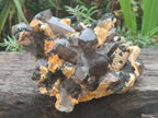 Natural Large Smokey Quartz Cluster with Schorl Black Tourmaline and Feldspar x 1 From Erongo, Namibia - Toprock Gemstones and Minerals 