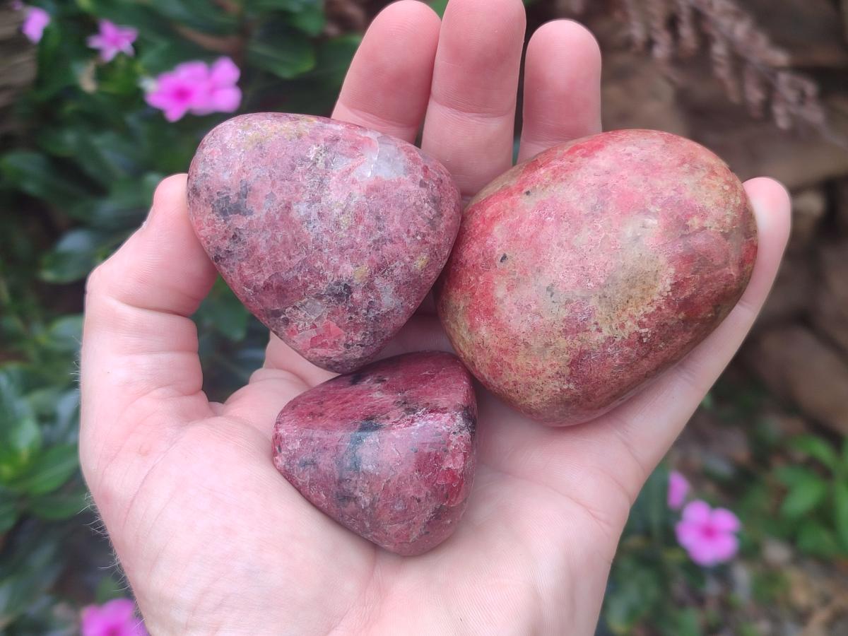 Polished Red Rhodesian Rhodonite Free Forms x 7 From Rhusinga, Zimbabwe - Toprock Gemstones and Minerals 