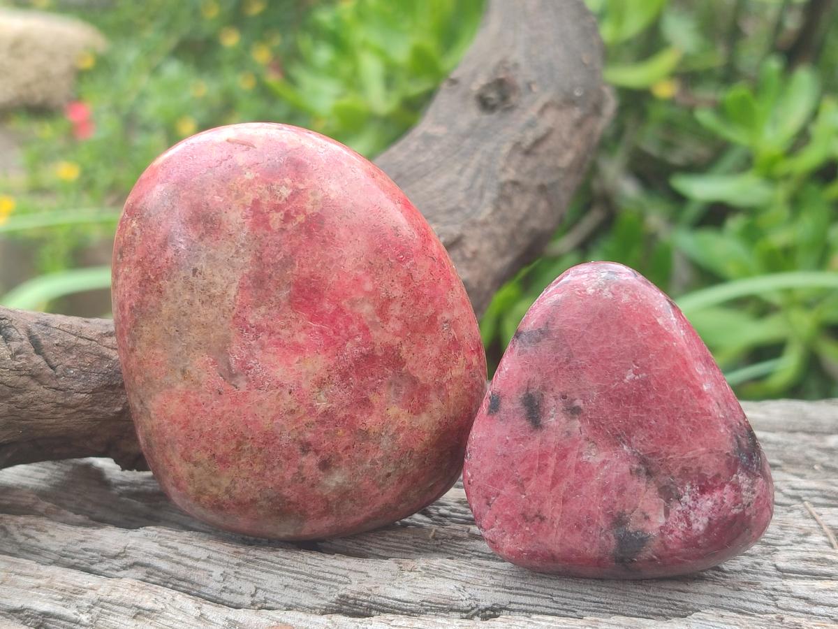 Polished Red Rhodesian Rhodonite Free Forms x 7 From Rhusinga, Zimbabwe - Toprock Gemstones and Minerals 