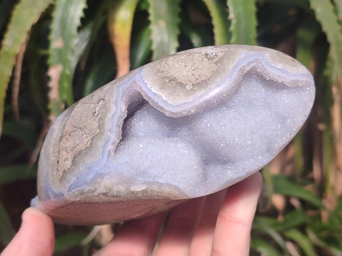 Polished and Natural Blue Lace Agate Free Form x 1 From Nsanje, Malawi - Toprock Gemstones and Minerals 