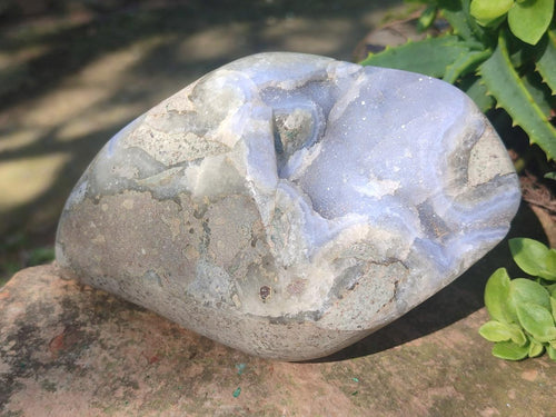 Polished and Natural Blue Lace Agate Free Form x 1 From Nsanje, Malawi - Toprock Gemstones and Minerals 