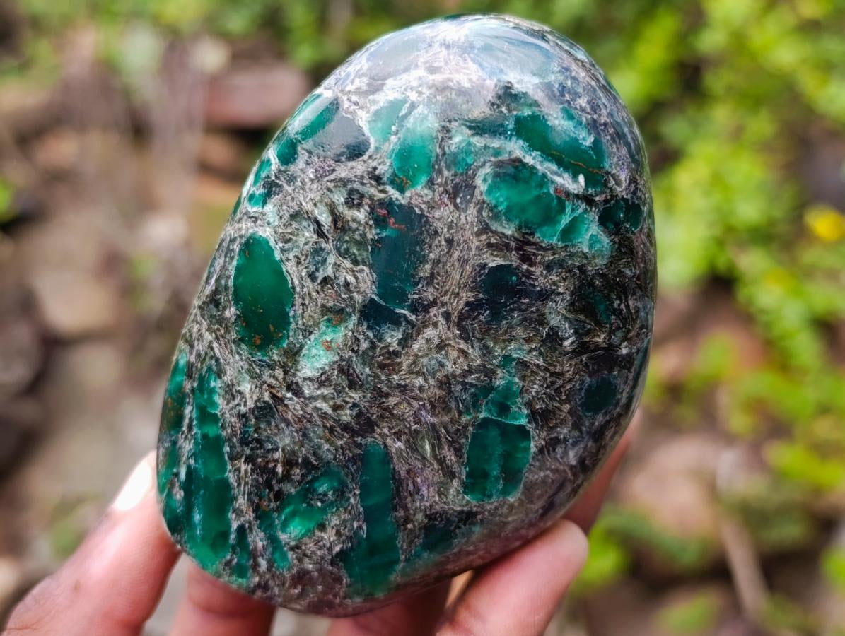 Polished Emerald Mica 'Mutokolite' Standing Display Pieces x 3 From Mutoko, Zimbabwe