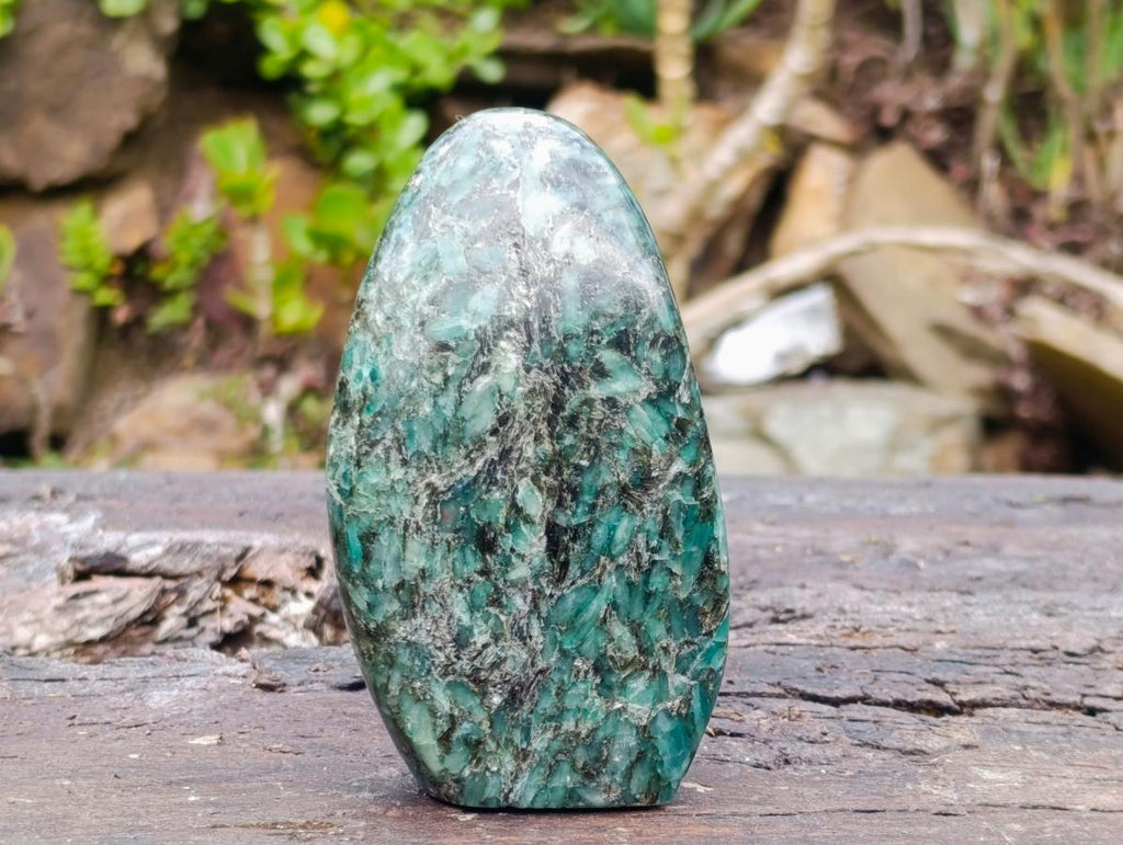 Polished Emerald Mica 'Mutokolite' Standing Display Pieces x 3 From Mutoko, Zimbabwe