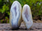 Polished and Natural Blue Lace Agate Free Forms x 35 From Nsanje, Malawi