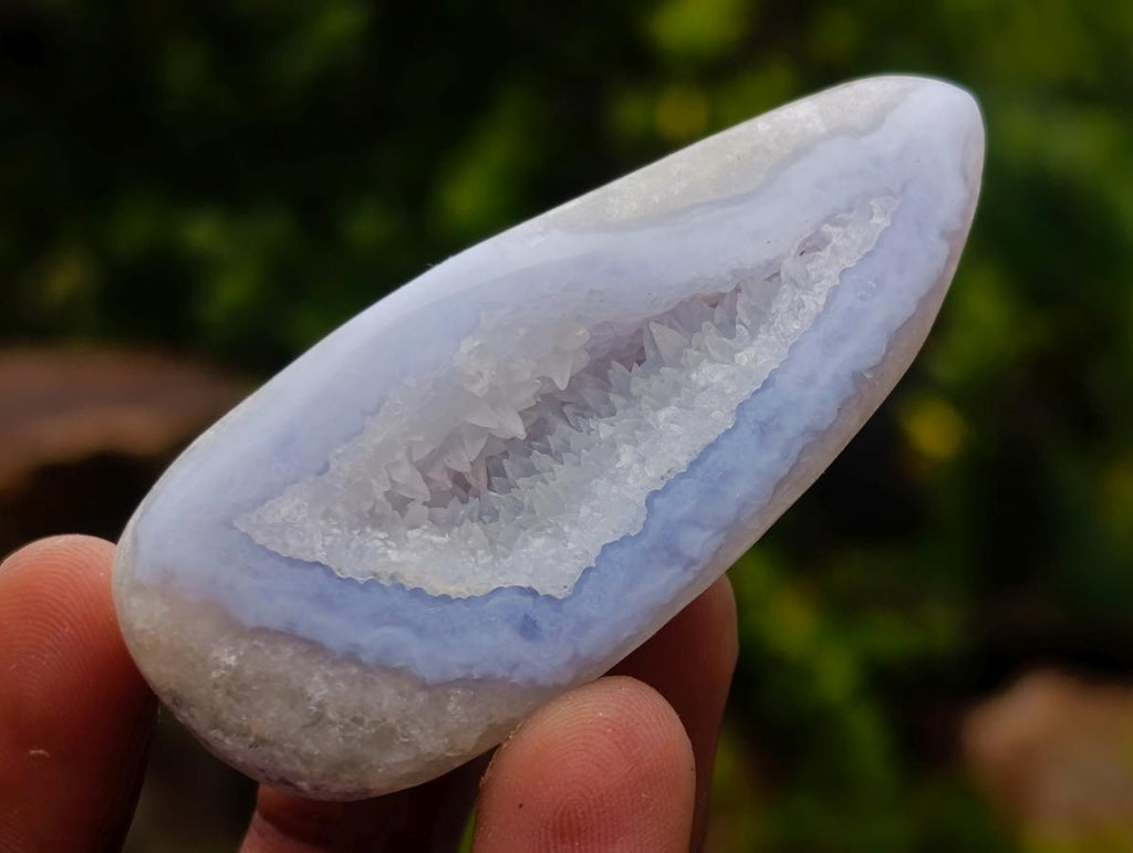 Polished and Natural Blue Lace Agate Free Forms x 35 From Nsanje, Malawi