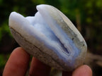 Polished and Natural Blue Lace Agate Free Forms x 35 From Nsanje, Malawi