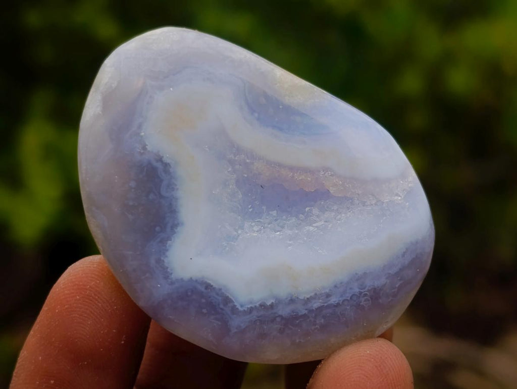 Polished and Natural Blue Lace Agate Free Forms x 35 From Nsanje, Malawi