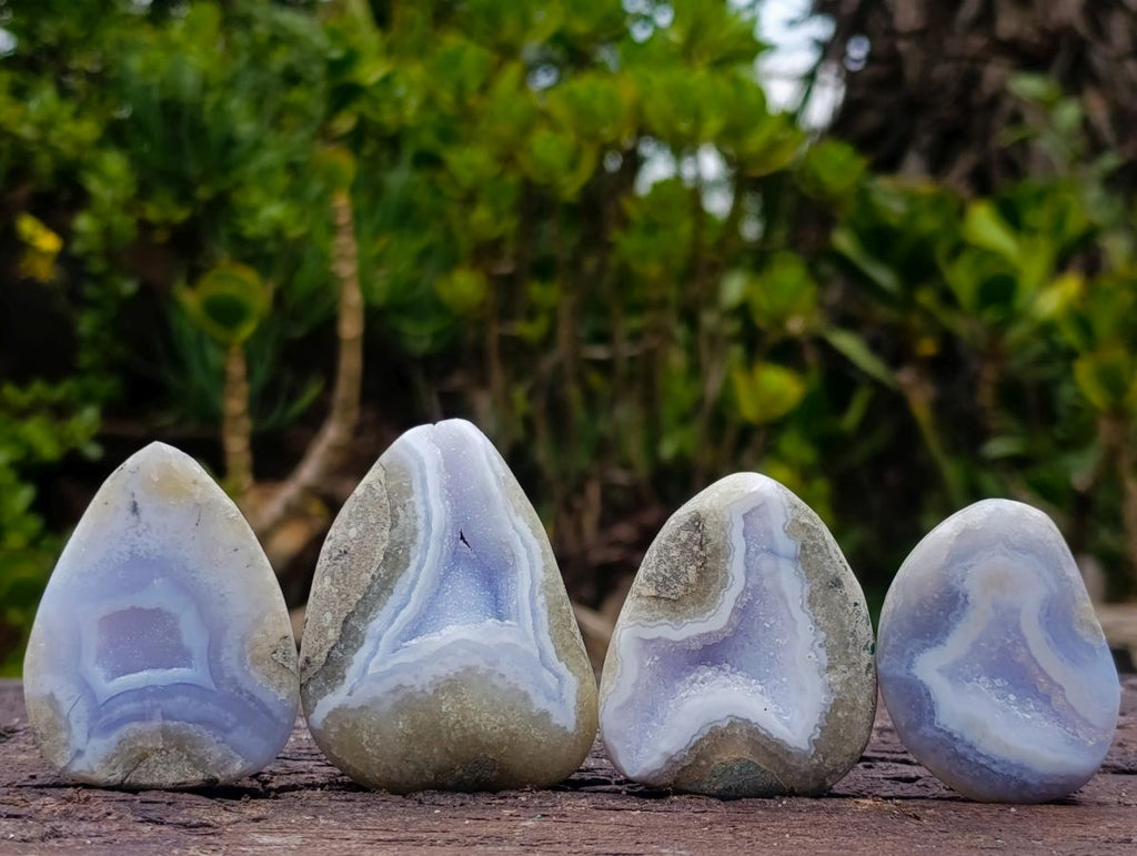 Polished and Natural Blue Lace Agate Free Forms x 35 From Nsanje, Malawi