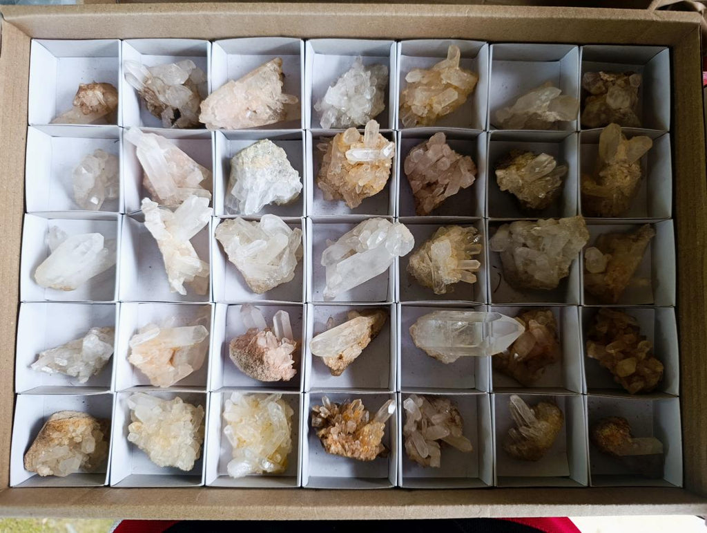 Natural Small Malagasy Quartz Clusters x 35 From Madagascar