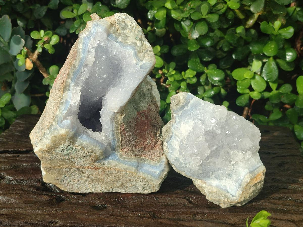 Natural Blue Lace Agate Specimens x 2 From Nsanje, Malawi