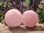 Polished Gemmy Rose Quartz Spheres x 3 From Madagascar