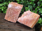 Natural Large Rhombohedral Sunset Orange Calcite Specimens x 3 From Spitzkop, Namibia