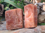 Natural Large Rhombohedral Sunset Orange Calcite Specimens x 3 From Spitzkop, Namibia