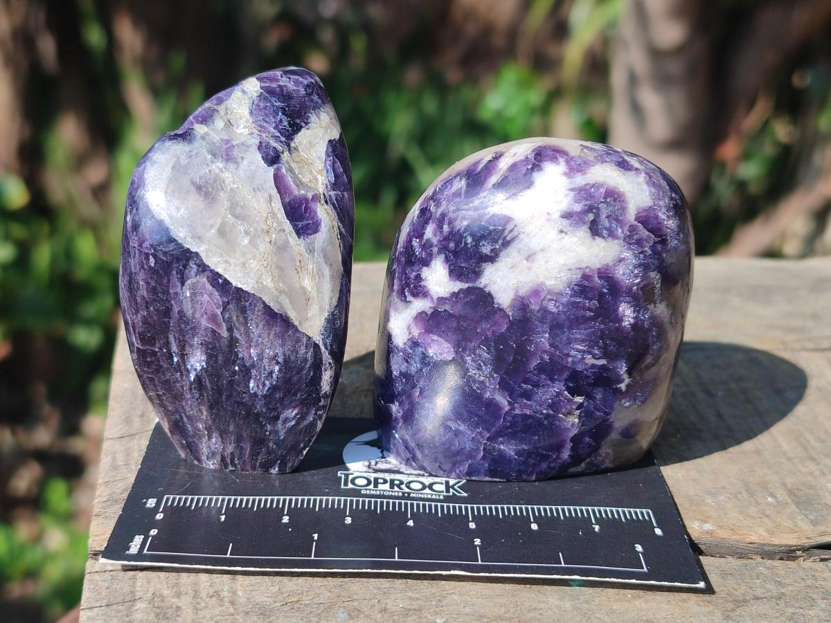 Polished Lepidolite Standing Display Pieces x 12 From Zimbabwe