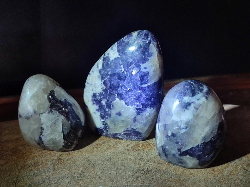 Polished Lepidolite Standing Display Pieces x 12 From Zimbabwe