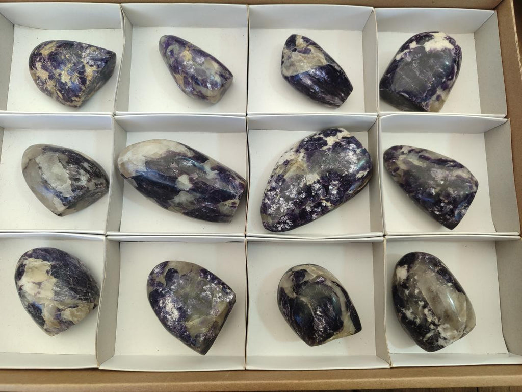 Polished Lepidolite Standing Display Pieces x 12 From Zimbabwe