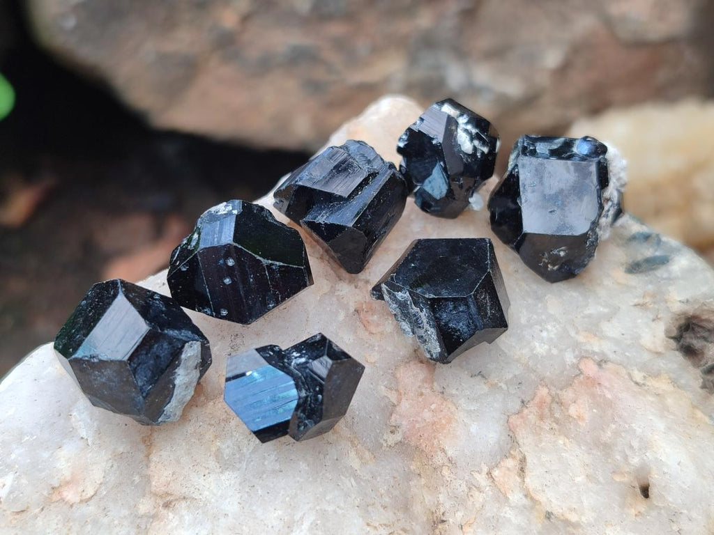 Natural Schorl Black Tourmaline Specimens x 58 From Erongo, Namibia