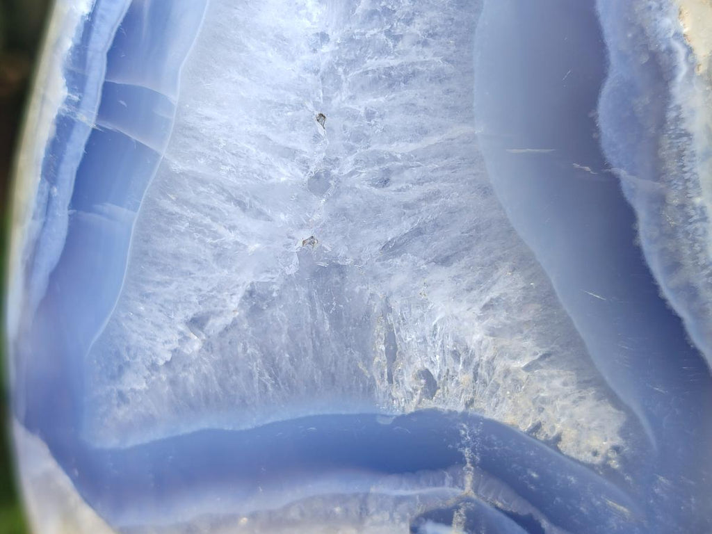 Polished XL Blue Lace Agate Standing Display Piece x 1 From Nsanje, Malawi