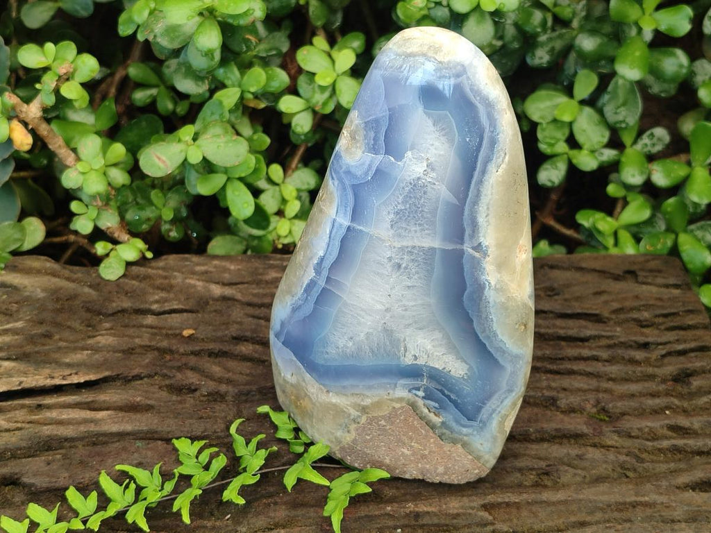 Polished XL Blue Lace Agate Standing Display Piece x 1 From Nsanje, Malawi