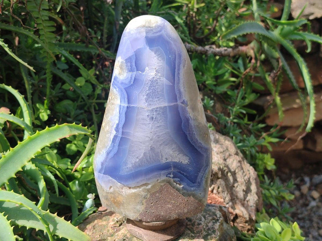 Polished XL Blue Lace Agate Standing Display Piece x 1 From Nsanje, Malawi