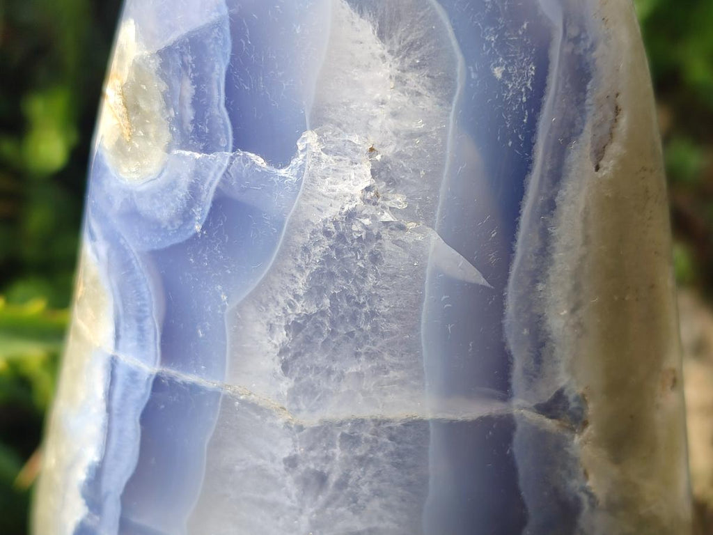 Polished XL Blue Lace Agate Standing Display Piece x 1 From Nsanje, Malawi