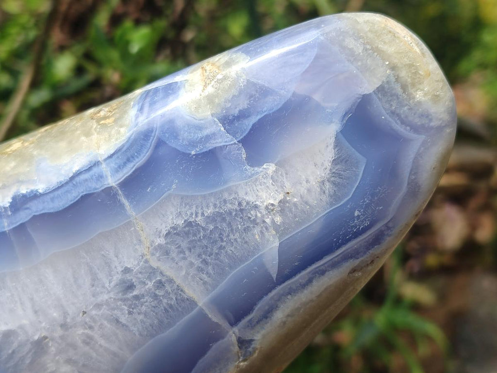 Polished XL Blue Lace Agate Standing Display Piece x 1 From Nsanje, Malawi