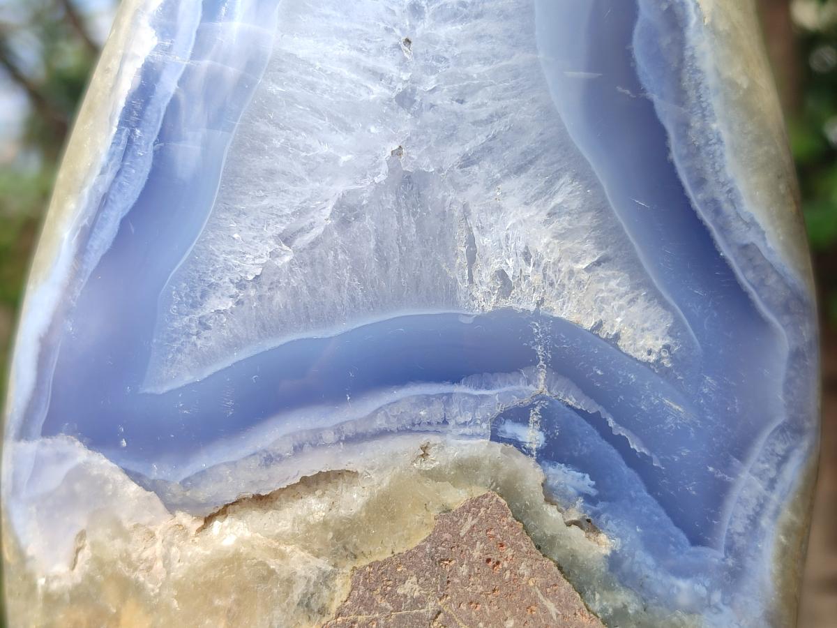 Polished XL Blue Lace Agate Standing Display Piece x 1 From Nsanje, Malawi